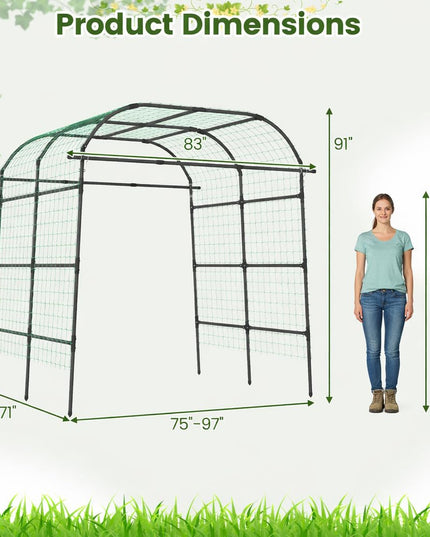 Giantex 7.5FT Tall Adjustable Metal Garden Arch Trellis for Climbing Plants Outdoor