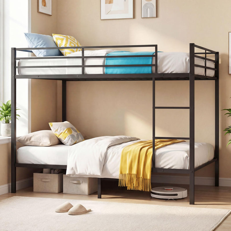 Giantex Metal Bunk Bed Full Over Full | Heavy-Duty Bunk Bed Frame with Full Length Safety Guardrail