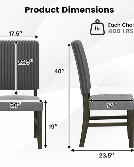 Giantex Dining Chairs Set of 2/4 with Rubber Wood Legs