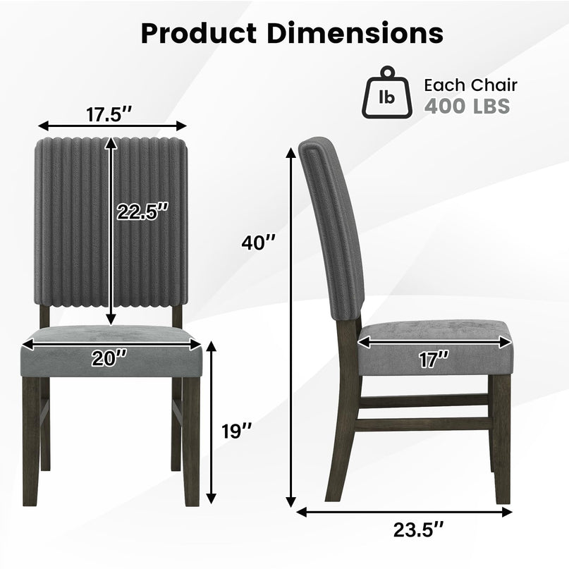 Giantex Dining Chairs Set of 2/4 with Rubber Wood Legs