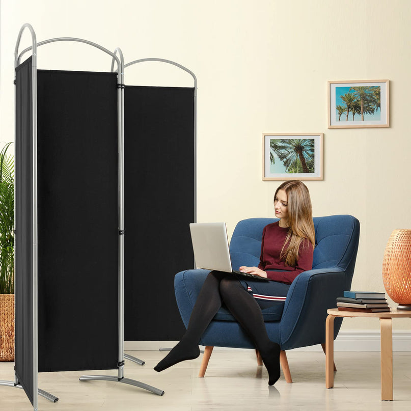 Giantex 6.2Ft Folding 4 Panel Room Divider Black