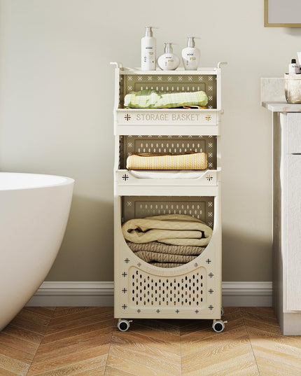 Giantex 4 Tier Rolling Laundry Cart with Wheels