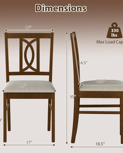 Giantex Chaises de Salle à Manger Lot de 2/4 Chaises de Salle à Manger en Bois d'Hévéa