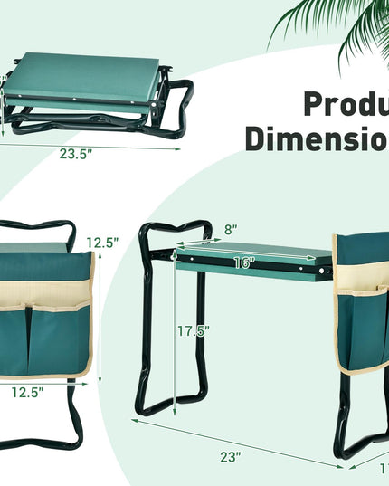 Giantex Garden Kneeler & Seat Folding Gardening Stool Holds 330 LBS