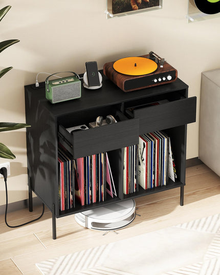 Giantex Large Record Player Stand with Charging Station