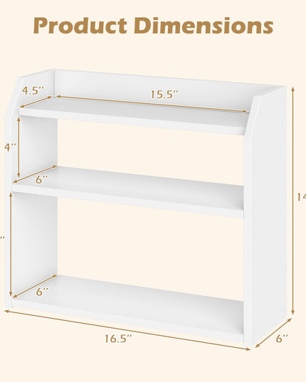 Mini étagère de bureau à 3 niveaux en bois Giantex avec garde-corps surélevés (1/2)