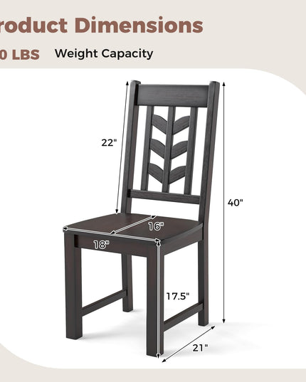 Giantex Wooden Dining Chairs Set of 2/4