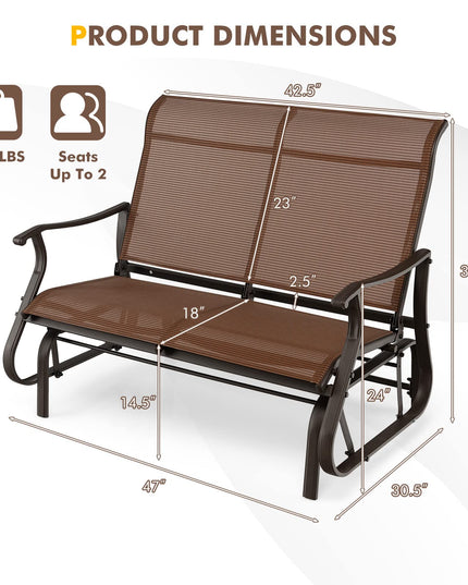 Giantex Outdoor Glider Bench Chair - Extra-Large 2 Person Loveseat