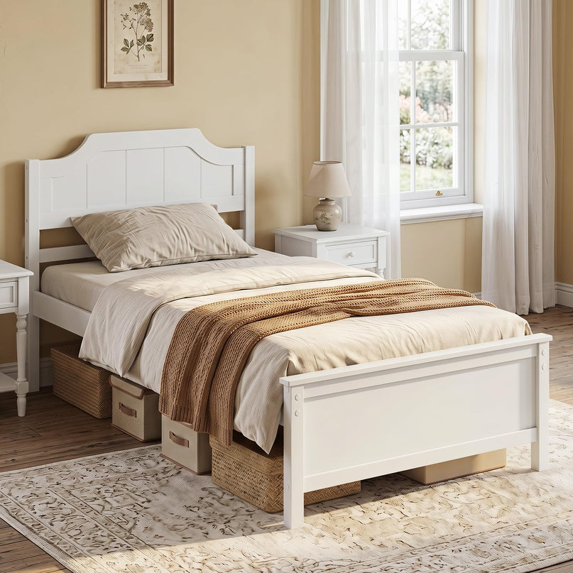 GIANTEX Twin/Full/Queen/King Size Wooden Bed Frame with Headboard