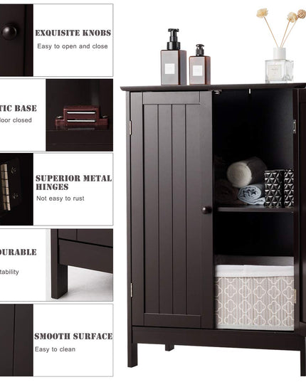 Giantex Storage Cabinet with Doors and Shelves - Freestanding Storage Organizer with Anti-Tipping Device
