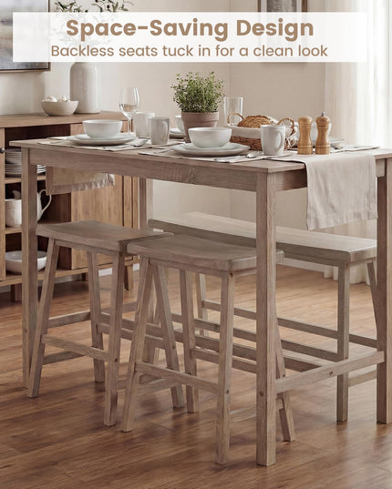 Giantex 4-Piece Counter Height Dining Table Set with Power Outlet