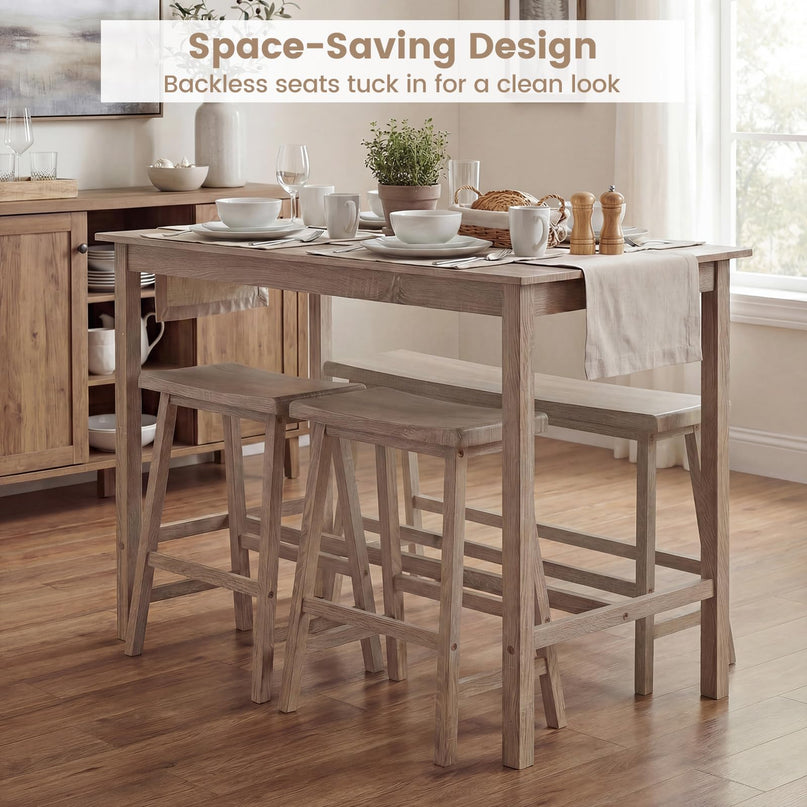Ensemble de table à manger Giantex 4 pièces hauteur comptoir avec prise électrique