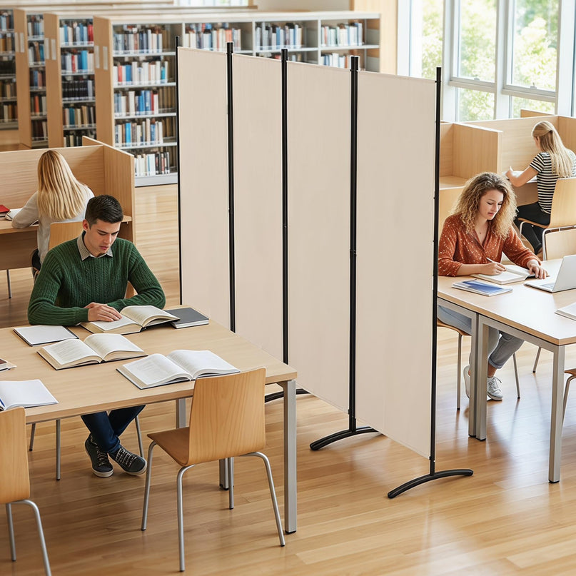 Giantex 4 Panel Room Divider, 5.6Ft Folding Screen, Home Office Freestanding Tall Partition