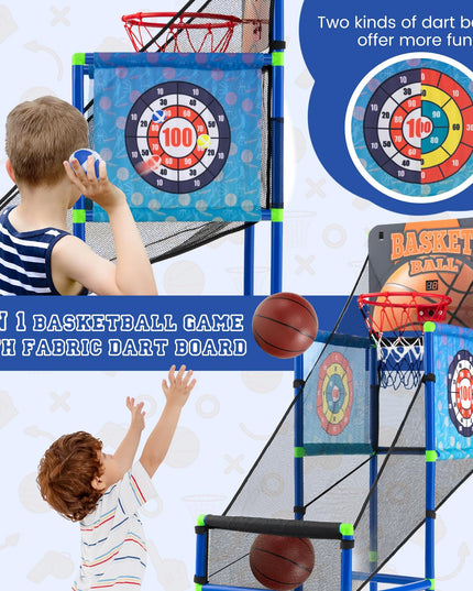 Giantex Kids Basketball Hoop Arcade Game, 2 in 1 Indoor Outdoor Arcade Basketball Game