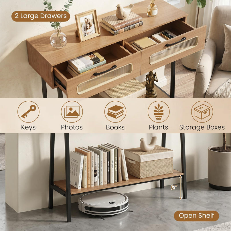 Giantex Console Table with LED Lights for Living Room Hallway Entrance