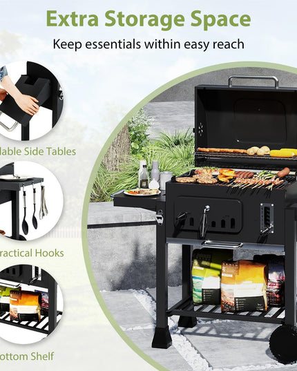 Giantex 24" Charcoal BBQ Grill with Adjustable Charcoal Tray