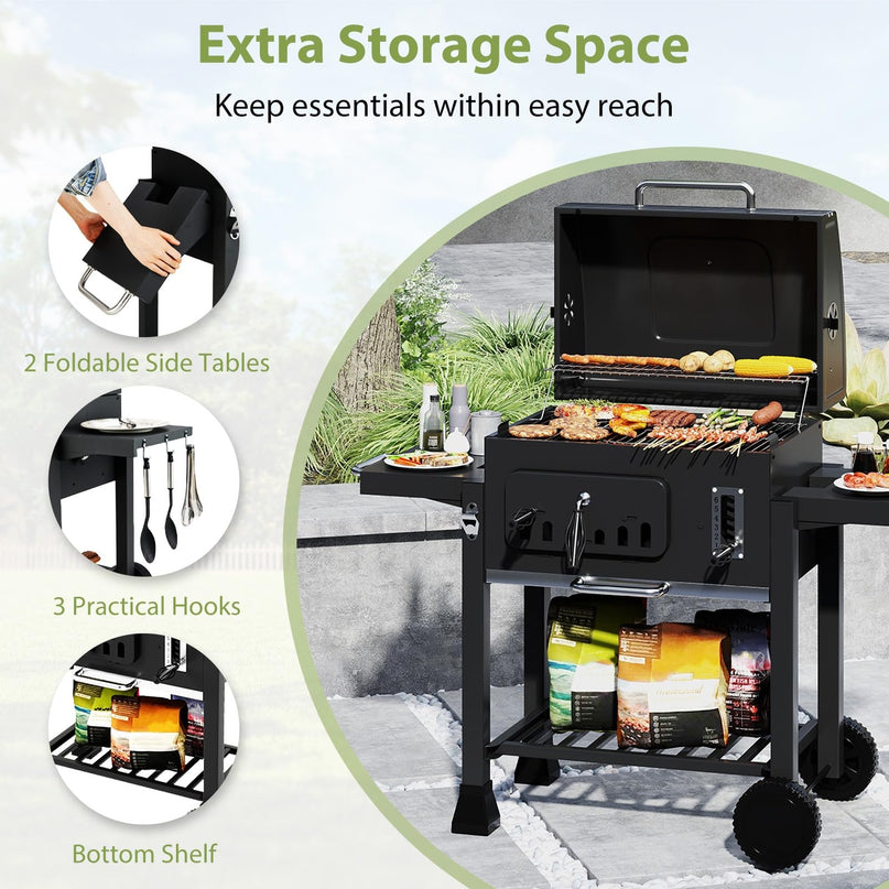 Giantex 24" Charcoal BBQ Grill with Adjustable Charcoal Tray