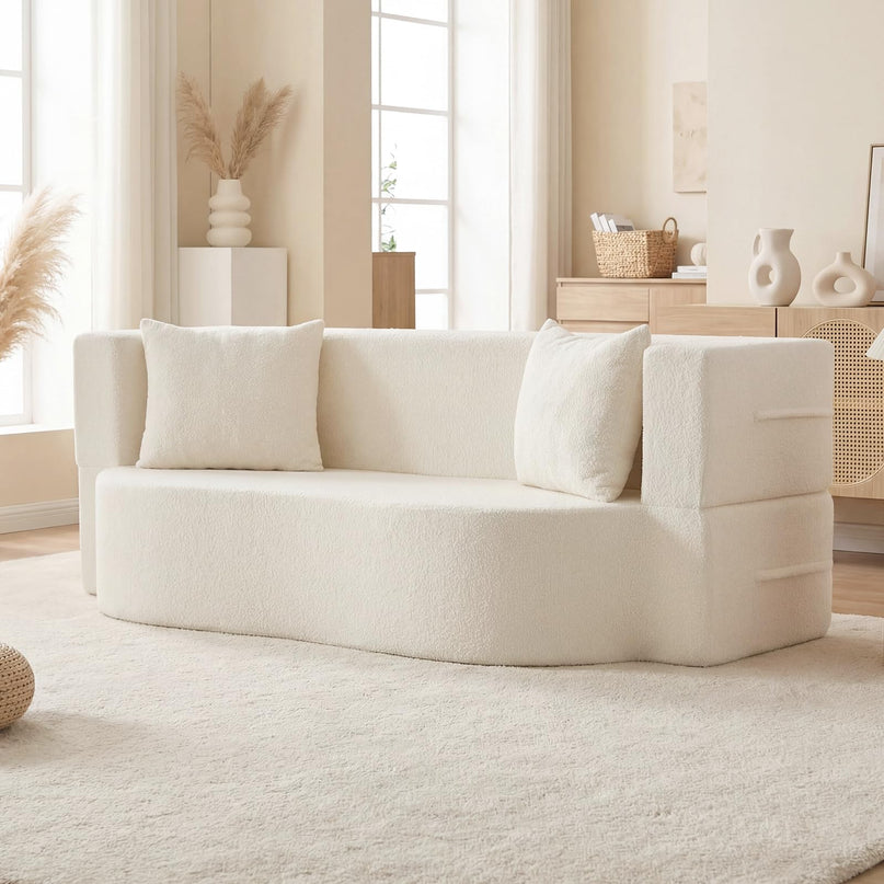 Giantex 75.5" Folding Sofa Bed with 2 Comfortable Pillows