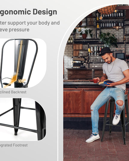 Giantex Metal Bar Stools Set of 4