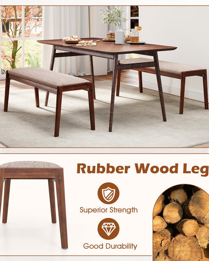 Giantex 45" Upholstered Entryway Bench with Rubber Wood Legs & Fabric Padded Seat