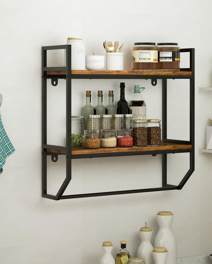 Giantex Wall Mounted Bathroom Shelves with Towel Bar