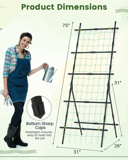 Giantex Cucumber Trellis, Trellis for Climbing Plants Outdoor