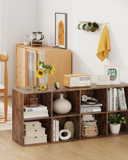 Giantex 8-Cube Bookcase Floor Standing Bookshelf with Storage & 2 Anti-Tipping Kits