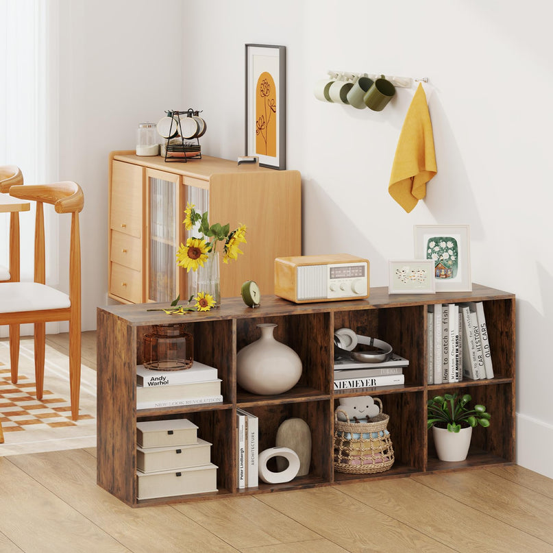 Giantex 8-Cube Bookcase Floor Standing Bookshelf with Storage & 2 Anti-Tipping Kits