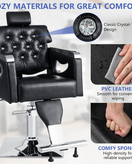 Giantex Barber Chair, Height Adjustable Heavy Duty Hydraulic Pump