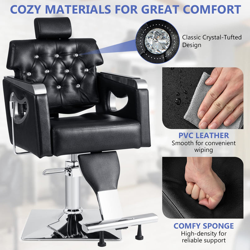 Giantex Barber Chair, Height Adjustable Heavy Duty Hydraulic Pump