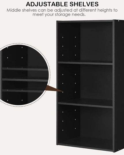 3 Shelf Bookcase Book Shelves Open Storage Cabinet