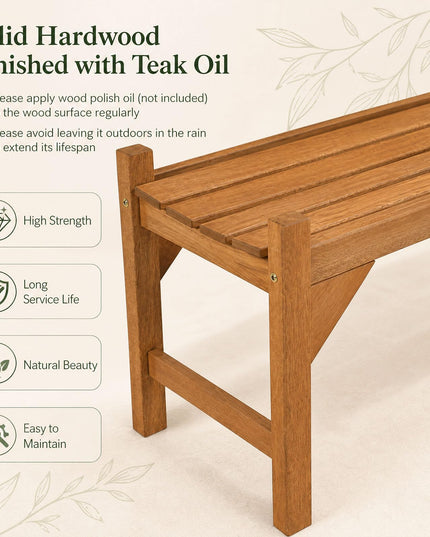 Giantex 40" Outdoor Benches Set of 1/2 2-Person Wood Patio Bench