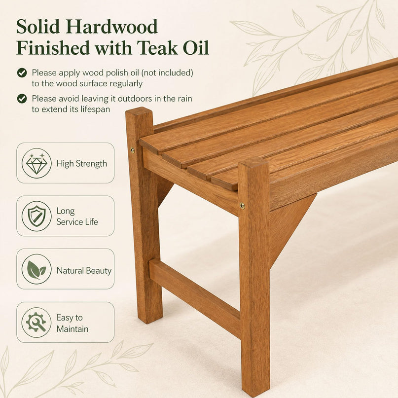 Giantex 40" Outdoor Benches Set of 1/2 2-Person Wood Patio Bench