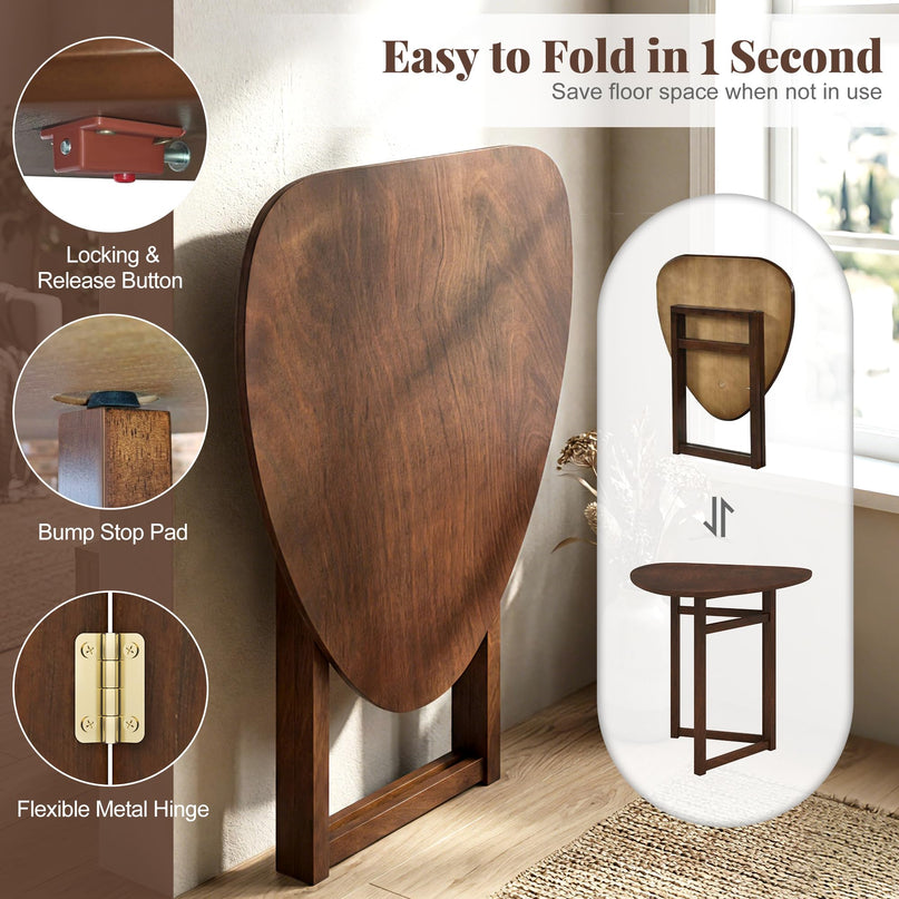Giantex Table à manger pliante à abattants 80 cm pour 2-3 personnes