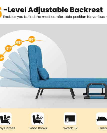 Giantex Convertible Sofa Bed, 4-in-1 Sleeper Chair with Pillow