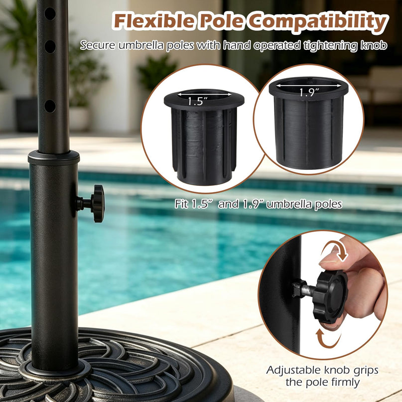 GIANTEX 24 lbs Patio Umbrella Base 18" Heavy Duty Outdoor Stand
