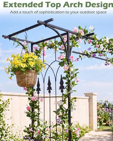 Arche de jardin en métal Giantex, tonnelle de mariage pour cérémonie, treillis de jardin pour diverses plantes grimpantes