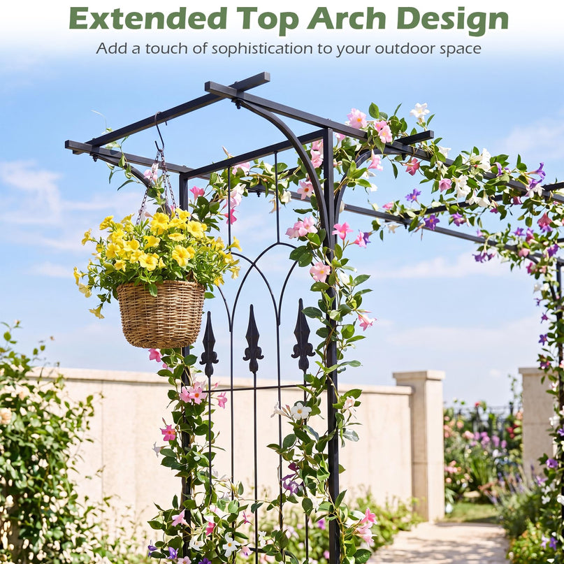 Arche de jardin en métal Giantex, tonnelle de mariage pour cérémonie, treillis de jardin pour diverses plantes grimpantes
