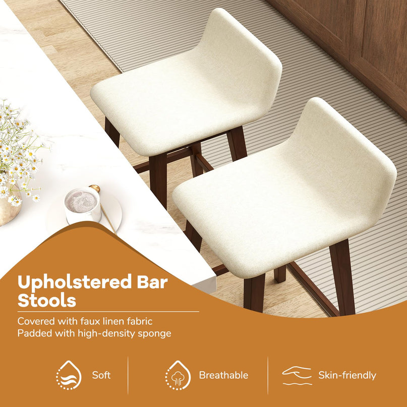 Giantex 29" Bar Stools Set of 2/4 with Low Back for Kitchen Island
