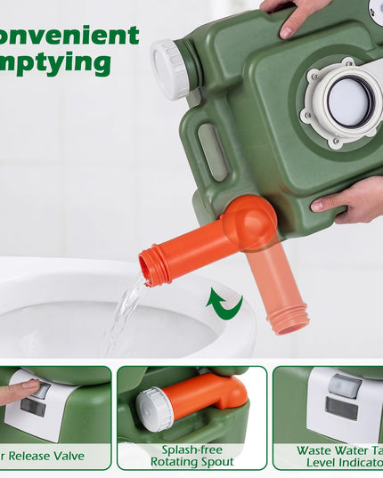 Giantex Portable Toilet with Level Indicator and 5.8 Gal Detachable Waste Tank