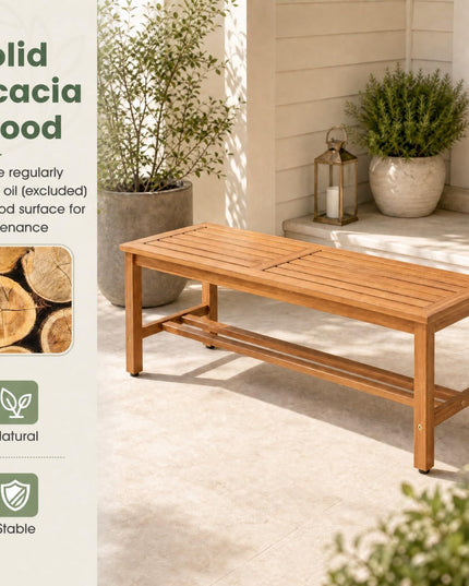 Giantex Outdoor Wooden Bench 2-Person Patio Bench(40"L x 14"W x 17"H)