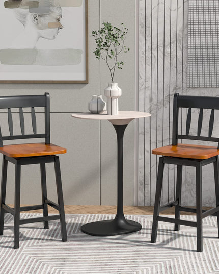 30.5 Inch Rubber Wood Bar Chairs - Giantex