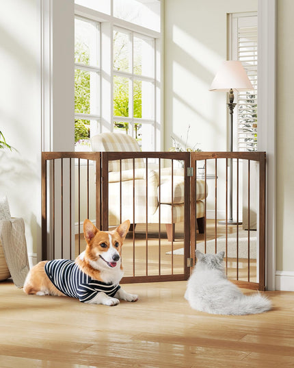 Giantex 63" W x 30" H Foldable 3-Panel Freestanding Dog Gate for Small Medium Dogs