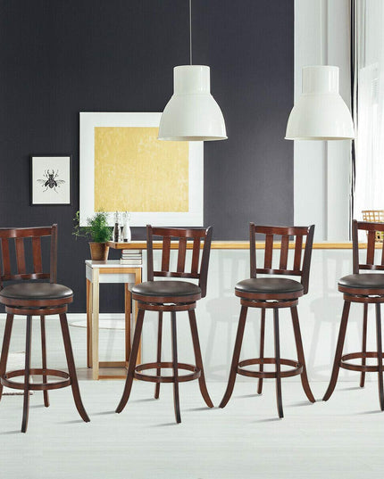 Bar Stools Set of 2 or 4, Counter Height Dining Chair, Fabric Upholstered 360 Degree Swivel