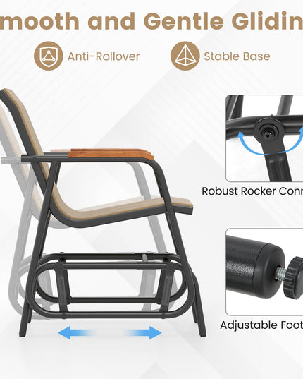 Giantex Swing Rocking Chair with Breathable Fabric Seat