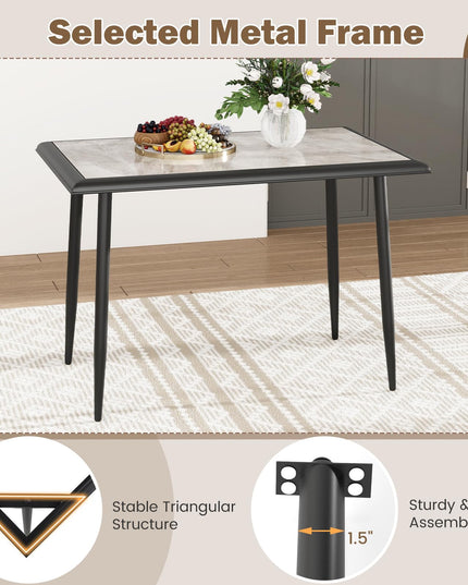 Giantex 44" Dining Table with Food-Grade Sintered Stone Tabletop