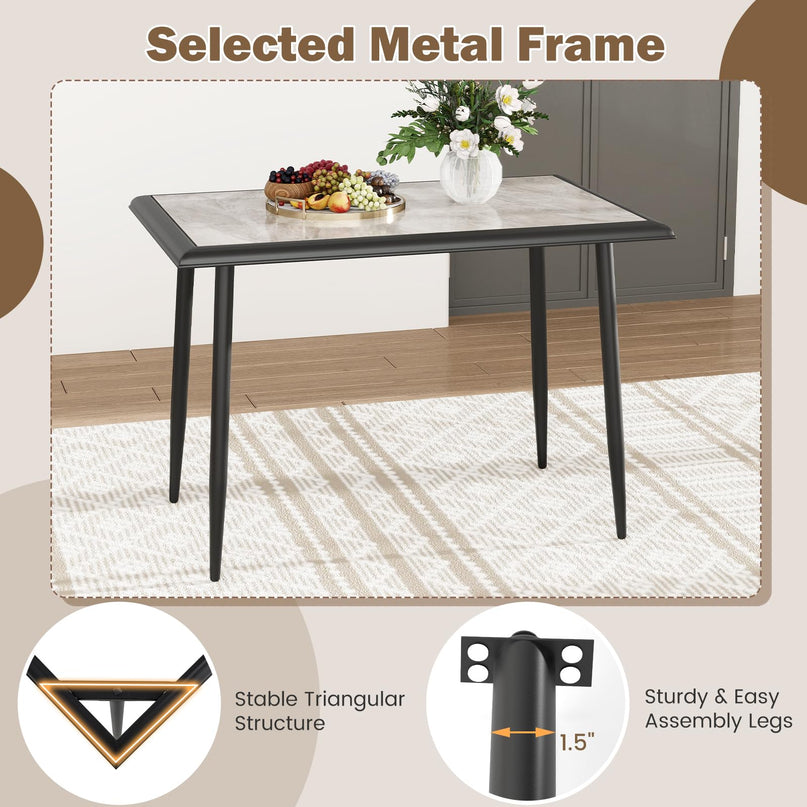 Giantex 44" Dining Table with Food-Grade Sintered Stone Tabletop