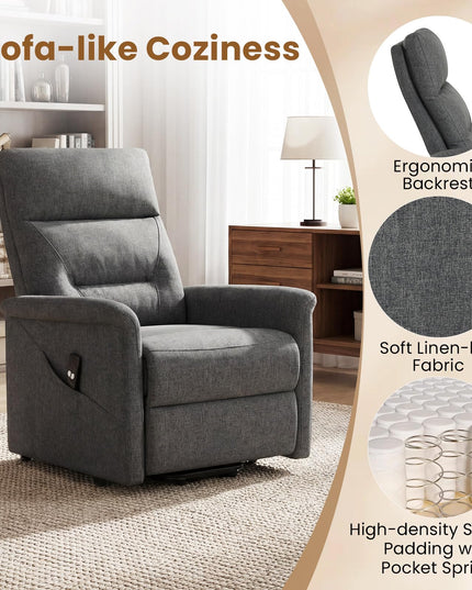 Giantex Power Lift Recliner Chair for Elderly | Electric Recliner Sofa w/Remote Control & Side Storage Pocket