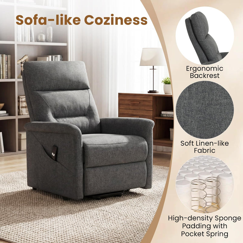 Giantex Power Lift Recliner Chair for Elderly | Electric Recliner Sofa w/Remote Control & Side Storage Pocket