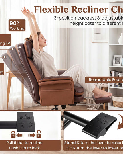 Giantex Big & Tall Office Chair with Adjustable Armrest